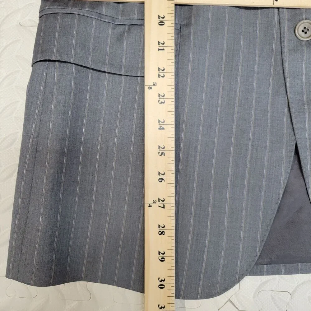 Ermenegildo Zegna Wool Suit‎ Jacket Size 44 RE Gray Pinstriped 
